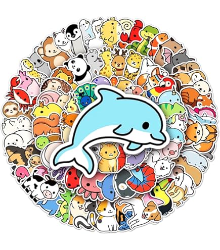 動物キャラクター ステッカー 9種類セットそつぬるふょ購入 Amazon.co.jp: 100枚かわいい動物ステッカーセット アニマル防水シール